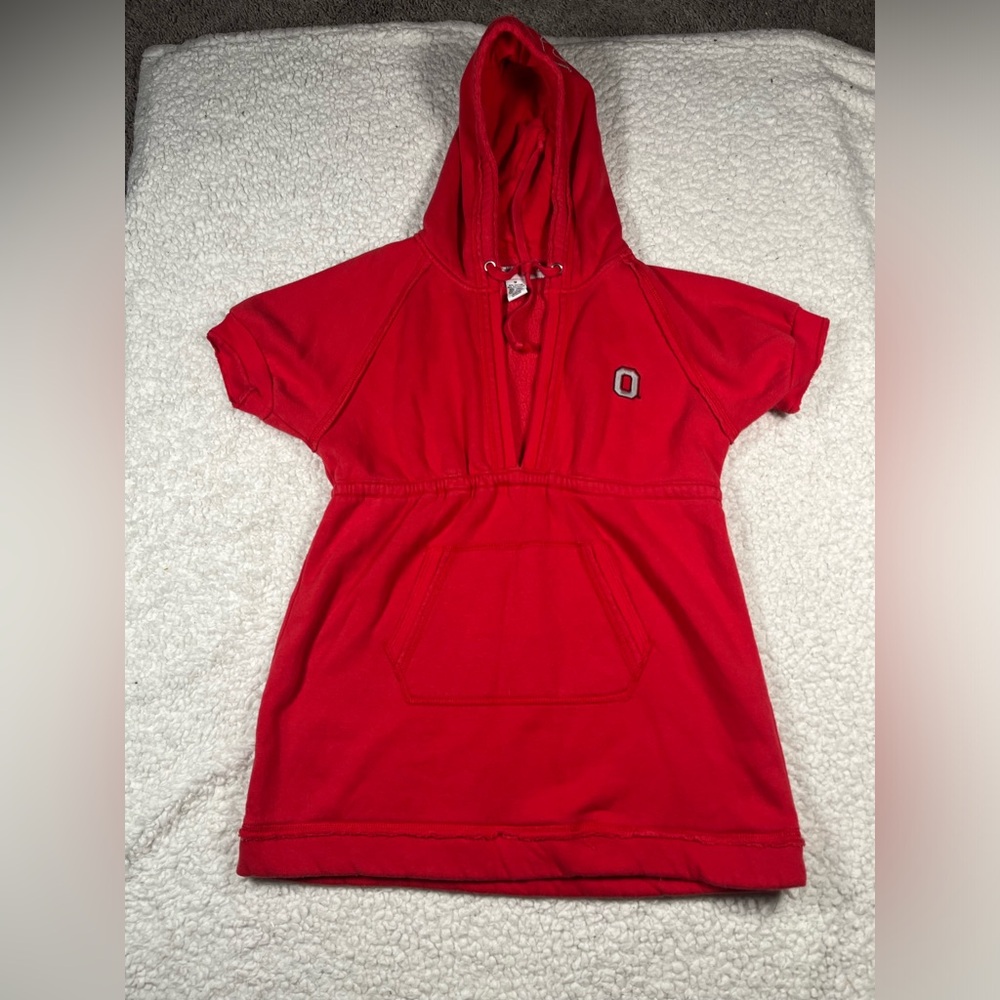 Vintage Ohio State Buckeyes Short Sleeve Hoodie Oversized Size Medium